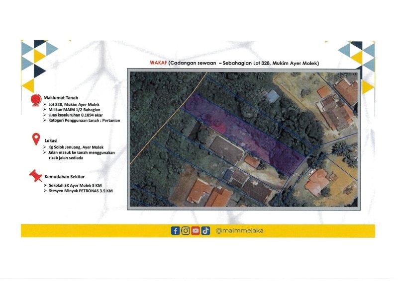 SEBAHAGIAN LOT 328, MUKIM AYER MOLEK,DAERAH MELAKA TENGAH, MELAKA  , AYER MOLEK 75460